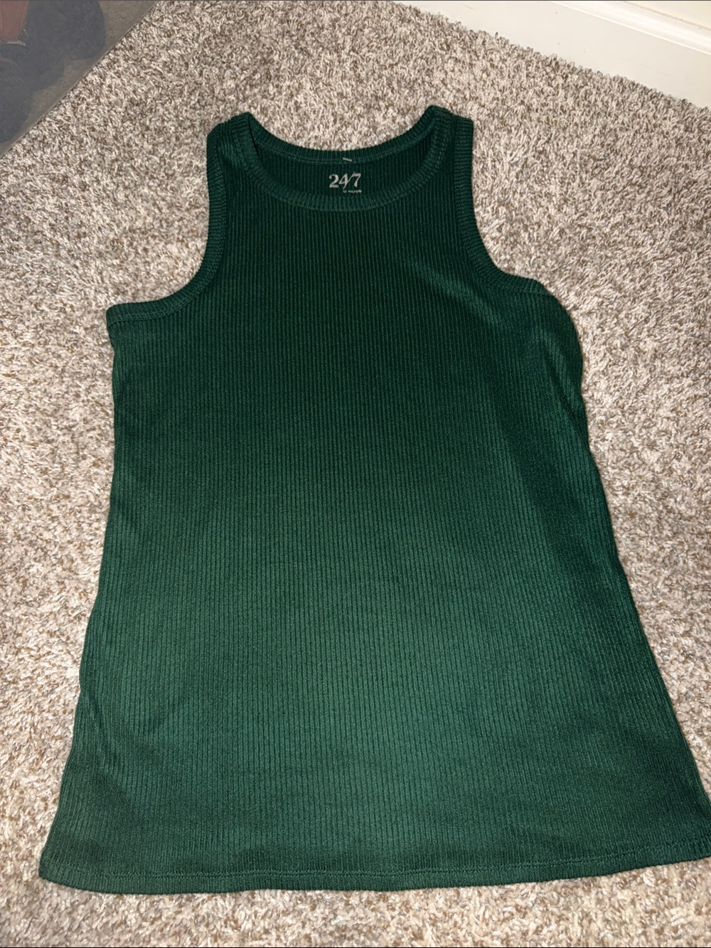 Maurices Dark Green Ribbed Tank Top - Women's Sleeveless Crew